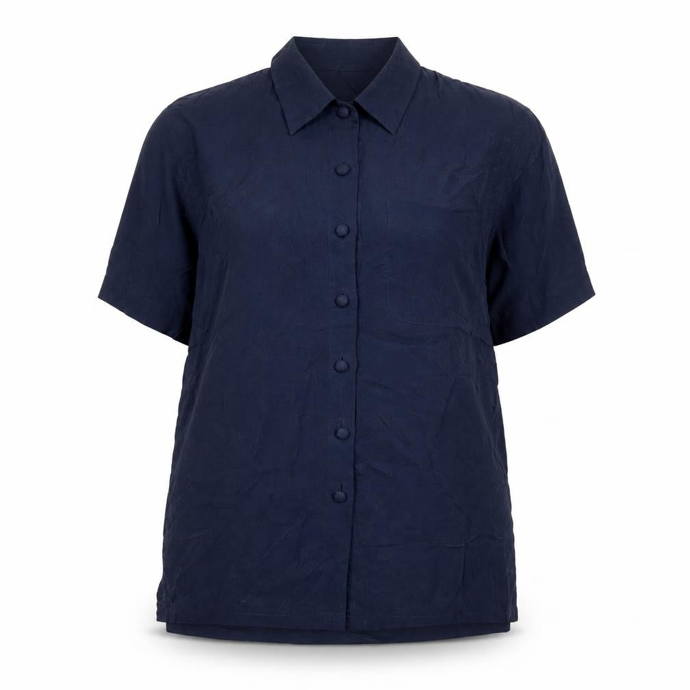 Marks & Spencer Women’s Blue Short Sleeve Button-Up Shirt Size 12