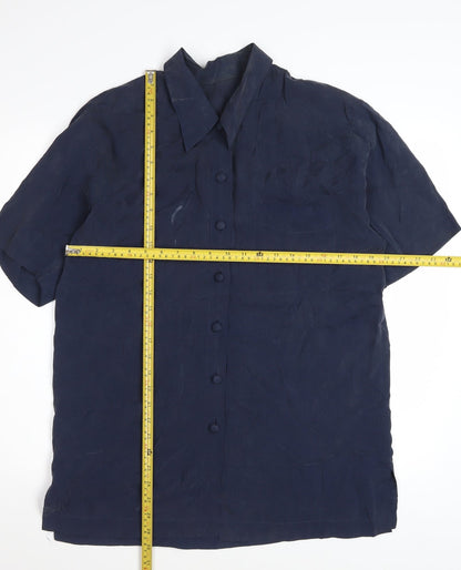 Marks and Spencer Women’s Blue Short Sleeve Button-Up Shirt Size 12