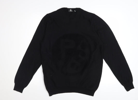 Paul Smith Men's Black Merino Wool V-Neck Pullover Jumper M