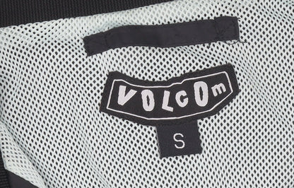 Volcom Men's Black Polyester Bomber Jacket Size S Lined Lightweight