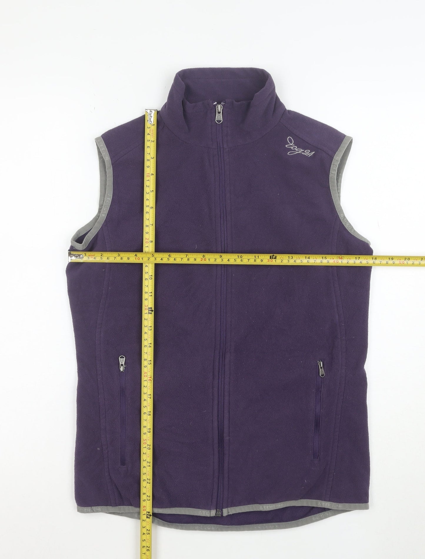 TOG24 Women Purple Fleece Waistcoat Size 10-12 Full Zip Outdoor Vest