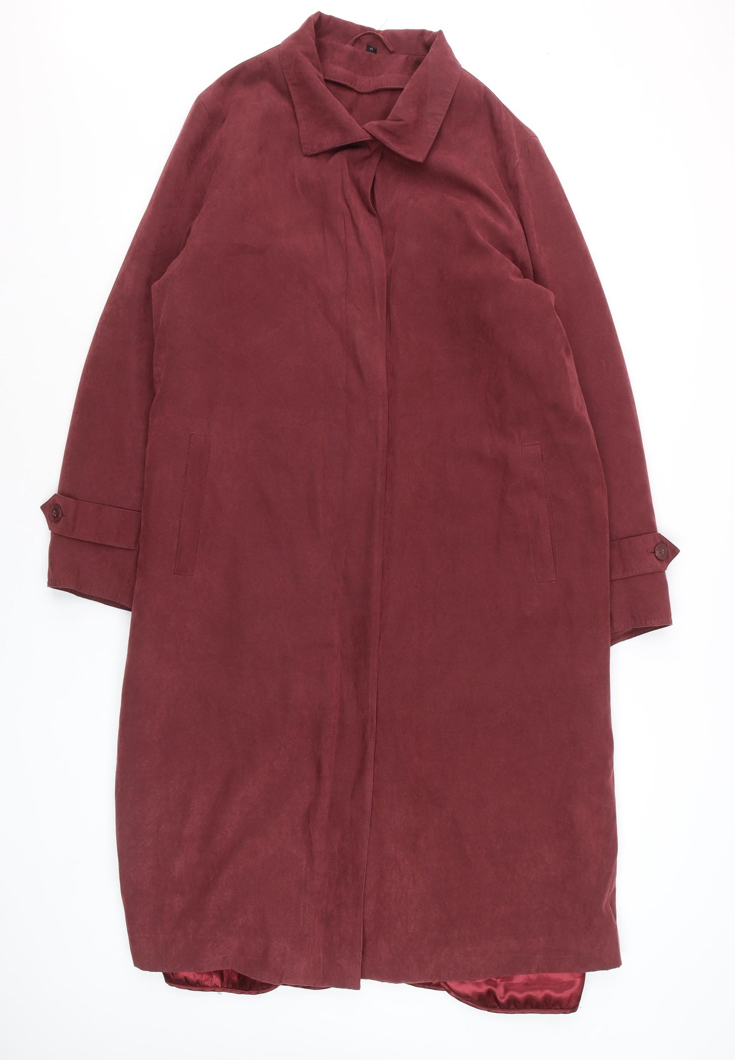 Four Seasons Women’s Red Suede Long Overcoat M Classic Style