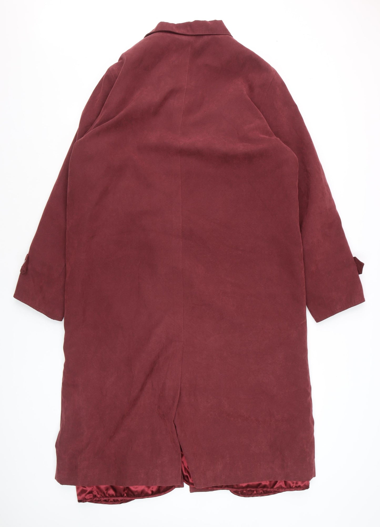 Four Seasons Women’s Red Suede Long Overcoat M Classic Style