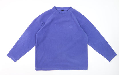 Cotton Traders Men's Purple Fleece Pullover Sweatshirt Size L