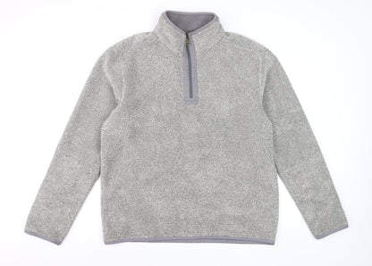 Marks and Spencer Mens Grey Fleece 1/4 Zip Pullover Sweatshirt Medium