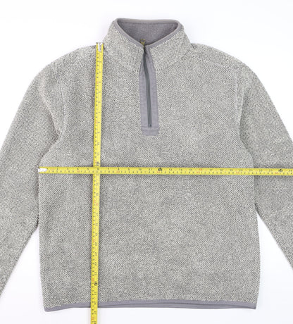 Marks and Spencer Mens Grey Fleece 1/4 Zip Pullover Sweatshirt Medium
