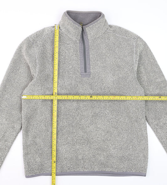 Marks and Spencer Mens Grey Fleece 1/4 Zip Pullover Sweatshirt Medium
