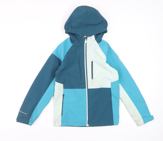 Regatta Boys Blue Waterproof Hooded Rain Coat Jacket 9-10 Years