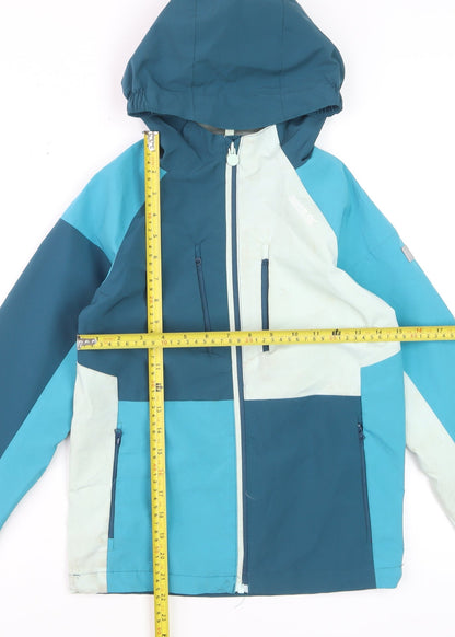 Regatta Boys Blue Waterproof Hooded Rain Coat Jacket 9-10 Years