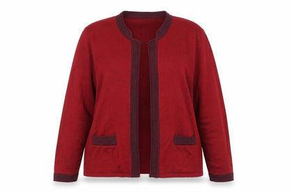 Viyella Women's Red Knit Cardigan XL Long Sleeve Open Front