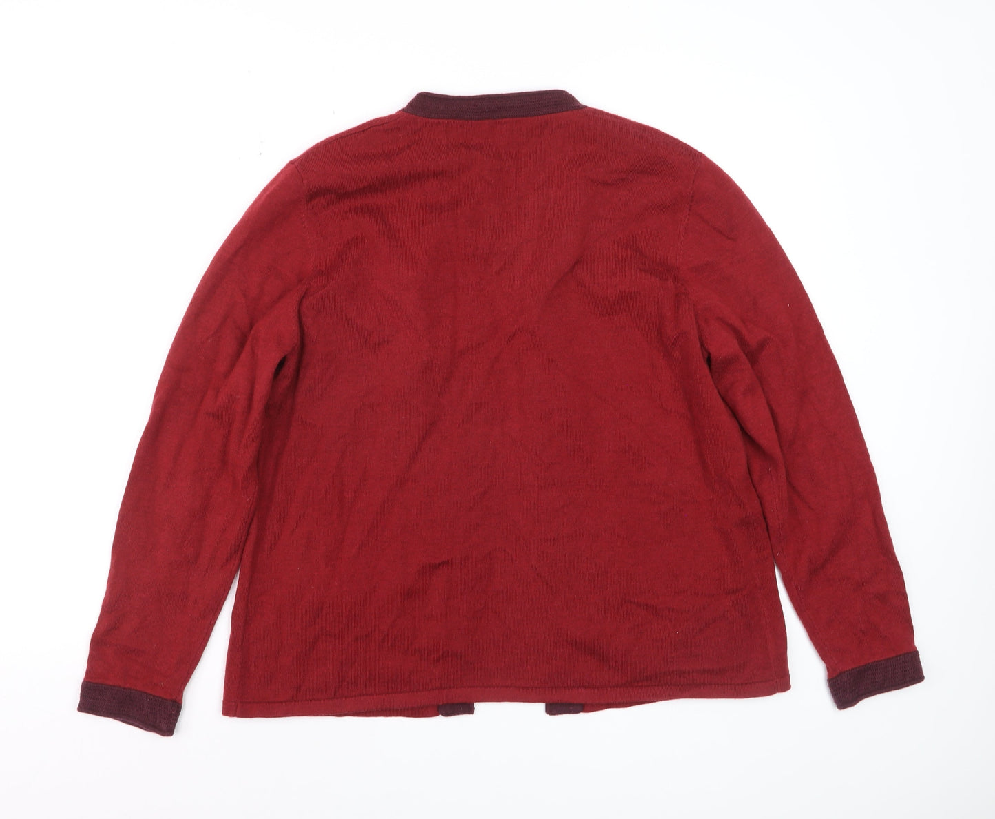Viyella Women's Red Knit Cardigan XL Long Sleeve Open Front