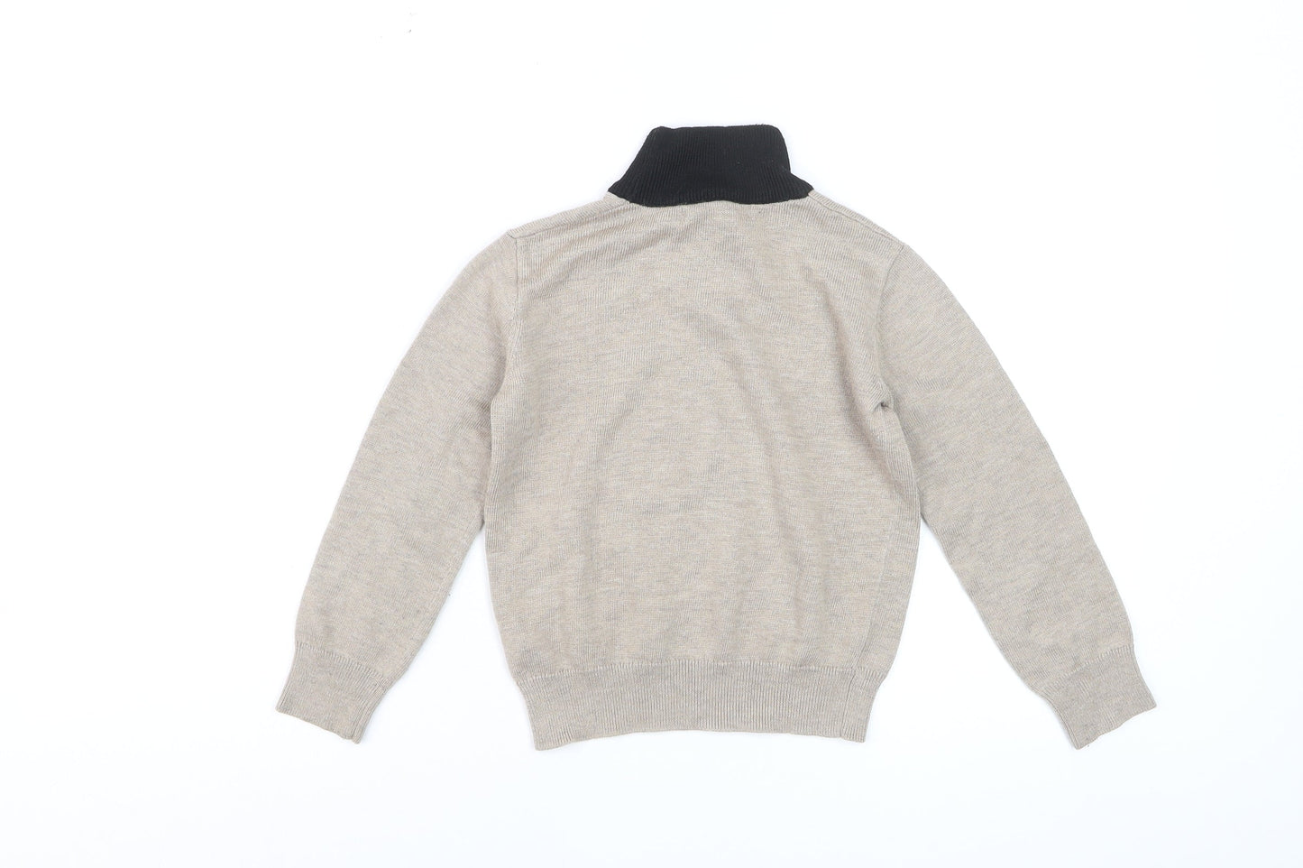 Harper James Boys Beige Roll Neck Jumper Size 7 Wool Blend Winter Knit