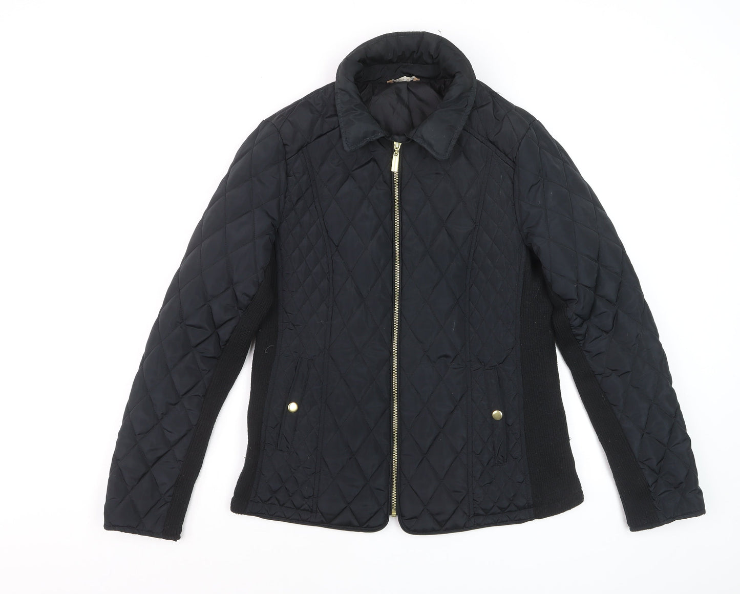 Avenue Women's Black Quilted Mid-Length Jacket Size 12