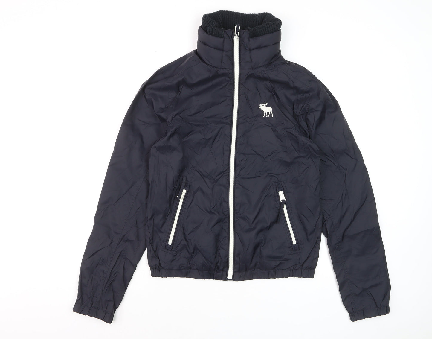 Abercrombie & Fitch Men’s Blue Nylon Bomber Jacket Size S