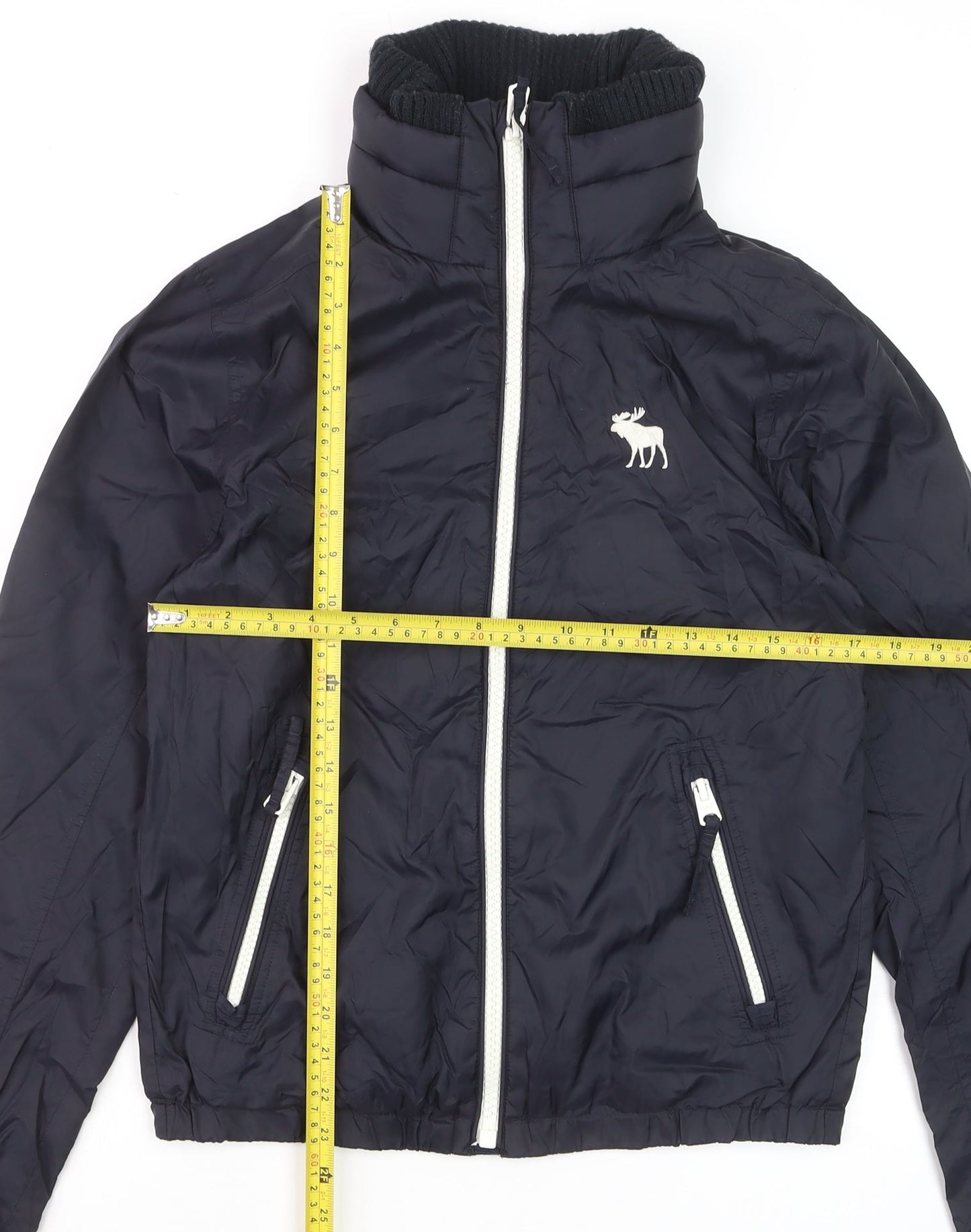 Abercrombie & Fitch Men’s Blue Nylon Bomber Jacket Size S