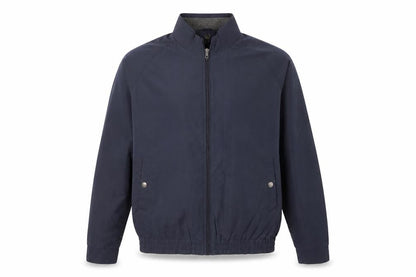 Lincoln Men's Blue Bomber Jacket L Full Zip Elastic Waist