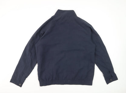 Lincoln Men's Blue Bomber Jacket L Full Zip Elastic Waist
