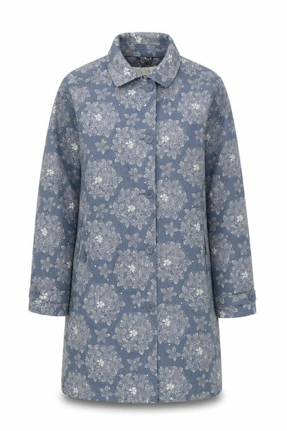 Seasalt Rain Women's Blue Floral Cotton Rain Coat UK14