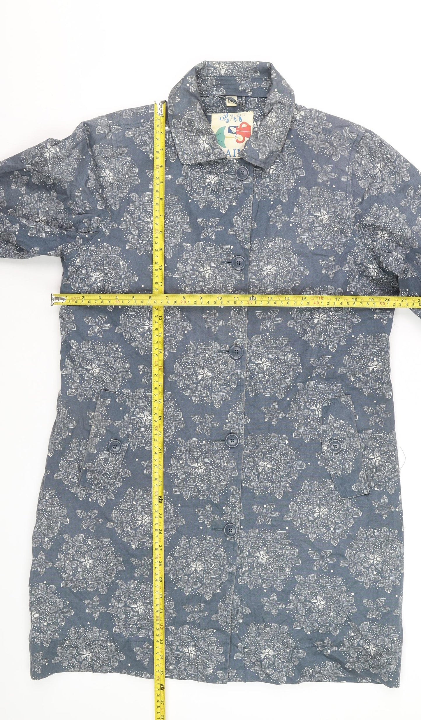 Seasalt Rain Women's Blue Floral Cotton Rain Coat UK14