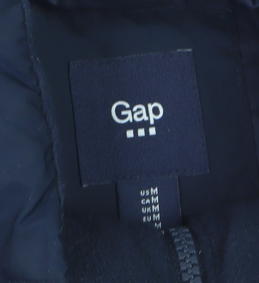 Gap Men's Blue Puffer Waistcoat Gilet M Full Zip Quilted Vest