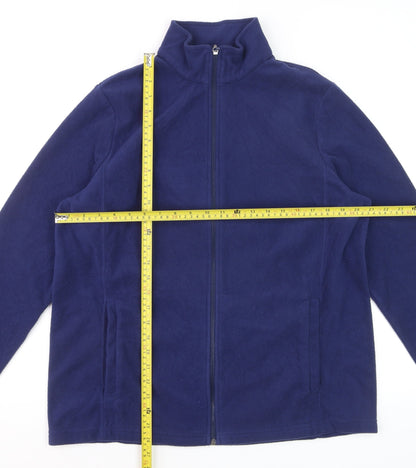 Lands' End Men's Blue Fleece Full Zip Jacket Size L Regular
