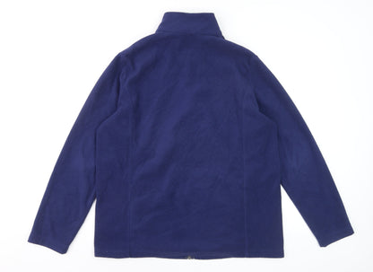 Lands' End Men's Blue Fleece Full Zip Jacket Size L Regular