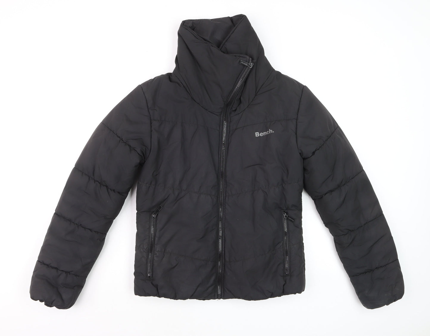 Bench Women's Black Puffer Jacket Size 12 Warm Quilted