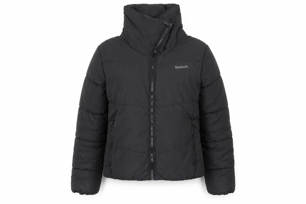 Bench Women's Black Puffer Jacket Size 12 Warm Quilted