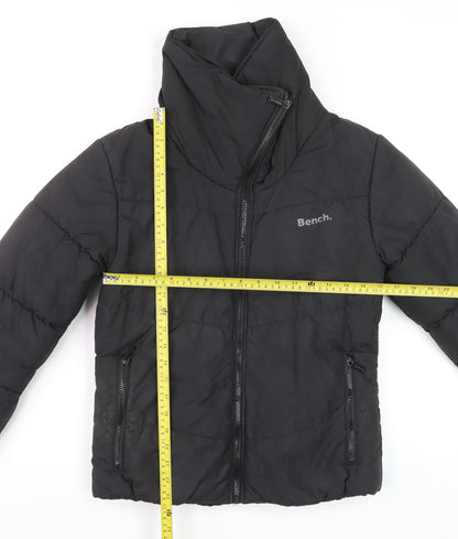 Bench Women's Black Puffer Jacket Size 12 Warm Quilted