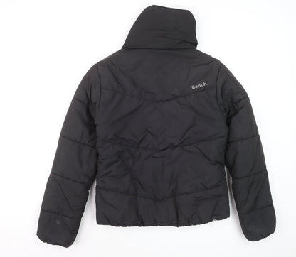 Bench Women's Black Puffer Jacket Size 12 Warm Quilted