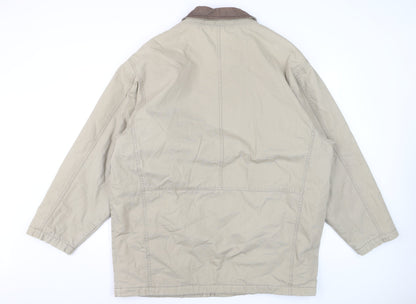 Marks and Spencer Men's Beige Cotton Lined Jacket Size L