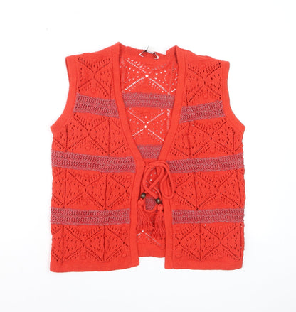 Marks and Spencer Women’s Red Open-Knit Sleeveless Vest S