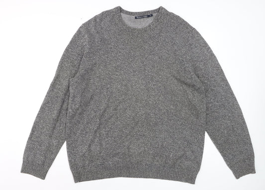 WoolOvers Men's Grey Cotton Crew Neck Jumper XL
