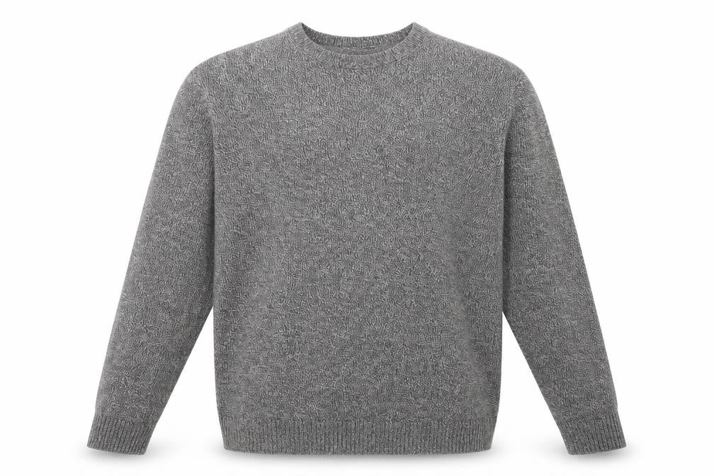 WoolOvers Men's Grey Cotton Crew Neck Jumper XL