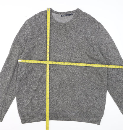 WoolOvers Men's Grey Cotton Crew Neck Jumper XL