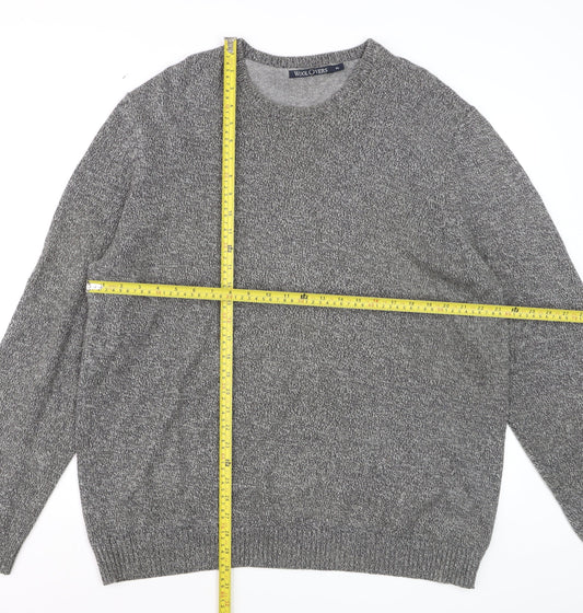 WoolOvers Men's Grey Cotton Crew Neck Jumper XL