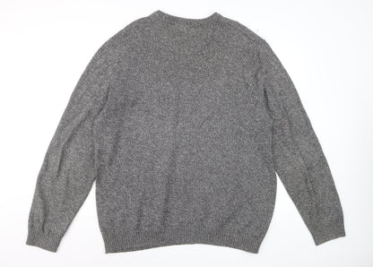 WoolOvers Men's Grey Cotton Crew Neck Jumper XL