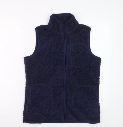 Bonmarché Women Blue Fleece Zip Waistcoat Size 10