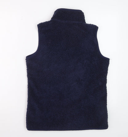 Bonmarché Women Blue Fleece Zip Waistcoat Size 10