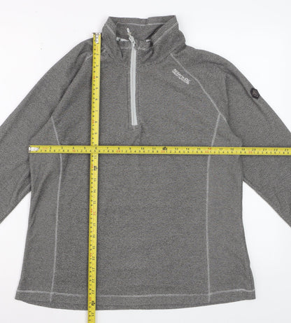 Regatta Great Outdoors Women Grey 1/4 Zip Pullover Sweatshirt UK 14