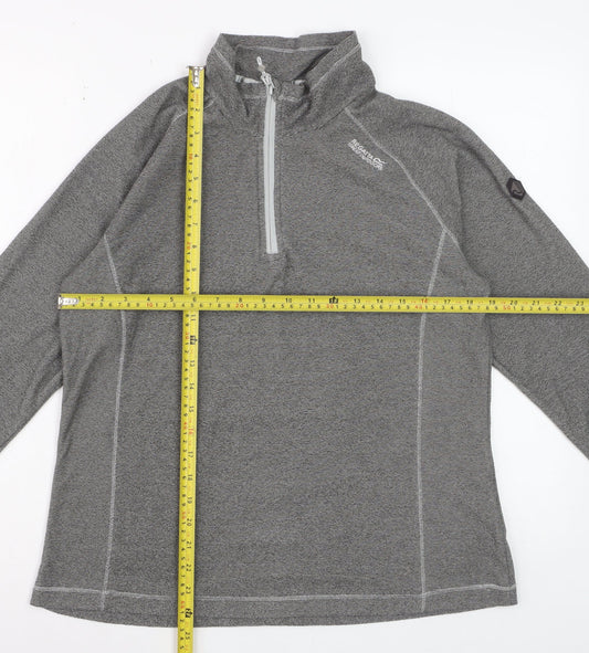 Regatta Great Outdoors Women Grey 1/4 Zip Pullover Sweatshirt UK 14