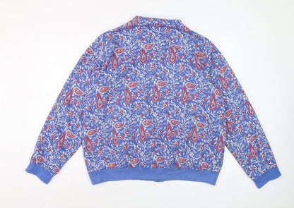 Cotton Traders Women's Blue Floral Bomber Jacket Size 18 Polyester Zip