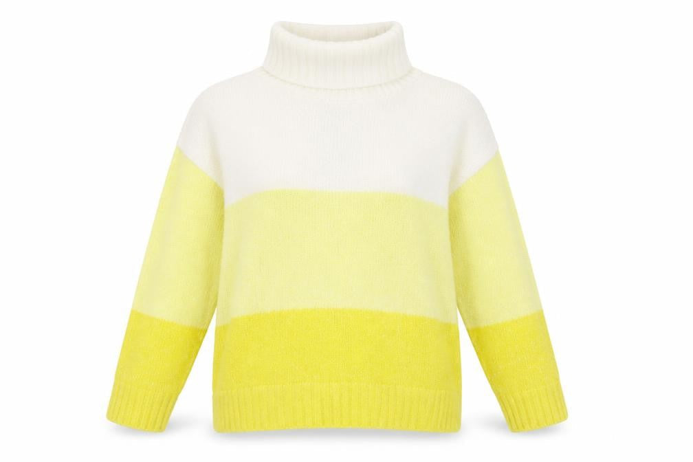 Tu Womens Multicoloured Roll Neck Striped Knit Jumper Size 10