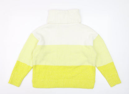 Tu Womens Multicoloured Roll Neck Striped Knit Jumper Size 10