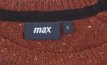 Max Men's Beige Colour Block Wool Blend Pullover Jumper Size S