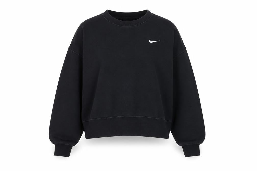Nike Women's Black Crew Neck Pullover Sweatshirt Size S Cotton Blend