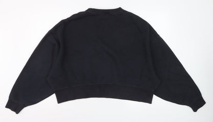 Nike Women's Black Crew Neck Pullover Sweatshirt Size S Cotton Blend