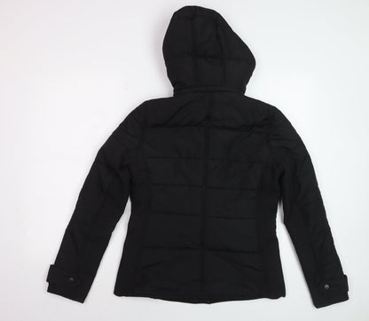 Witchery Women’s Black Puffer Jacket Hooded Size 8
