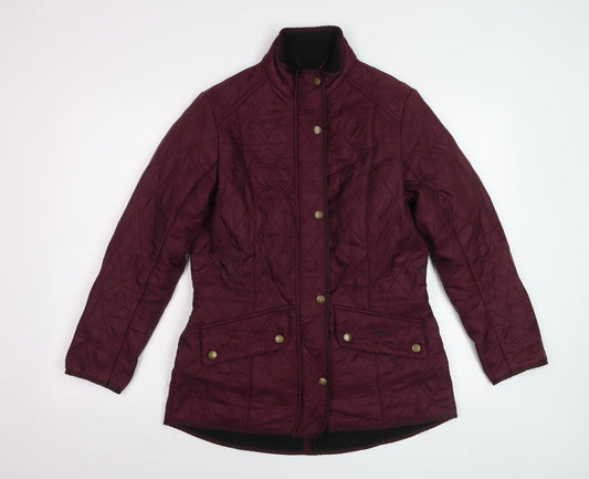 Barbour Womens Purple Quilted Mid-Length Jacket UK 12 Classic Outdoor