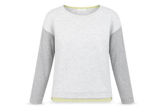 White Stuff Women's Grey Pullover Jumper UK 10 Cotton Blend Long Sleeve Knit